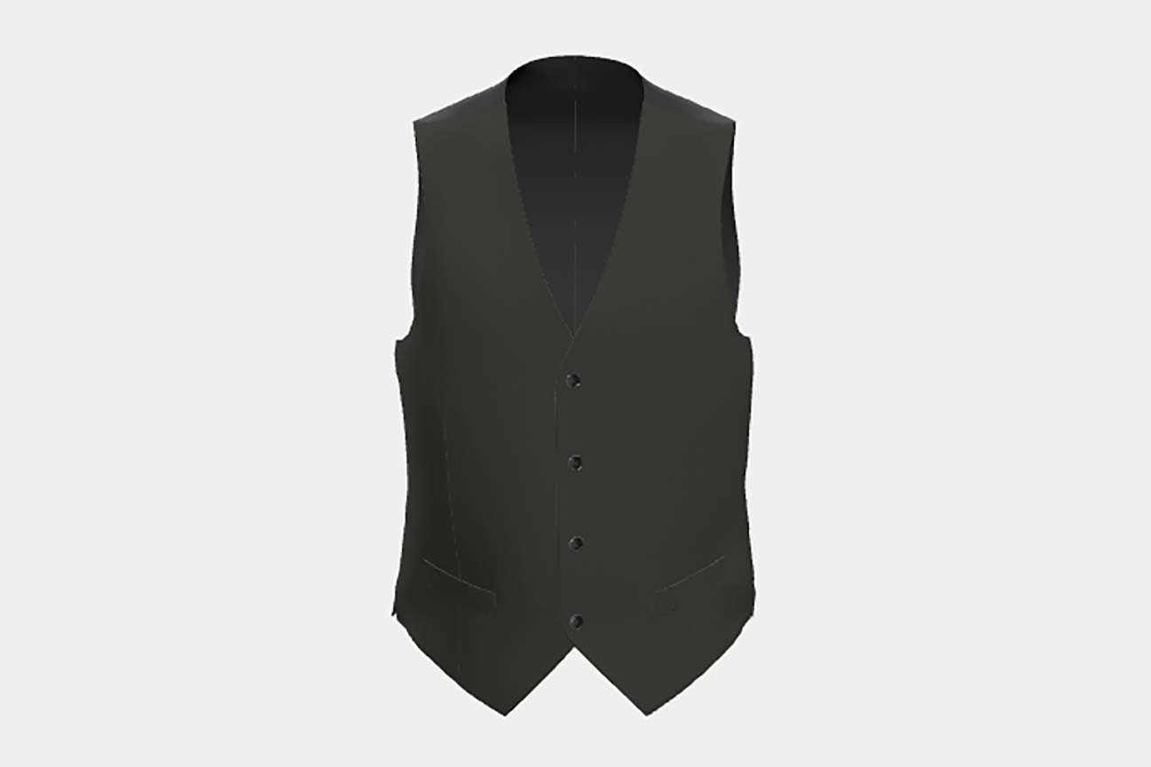 Loro Piana black 150s tailored wool vest