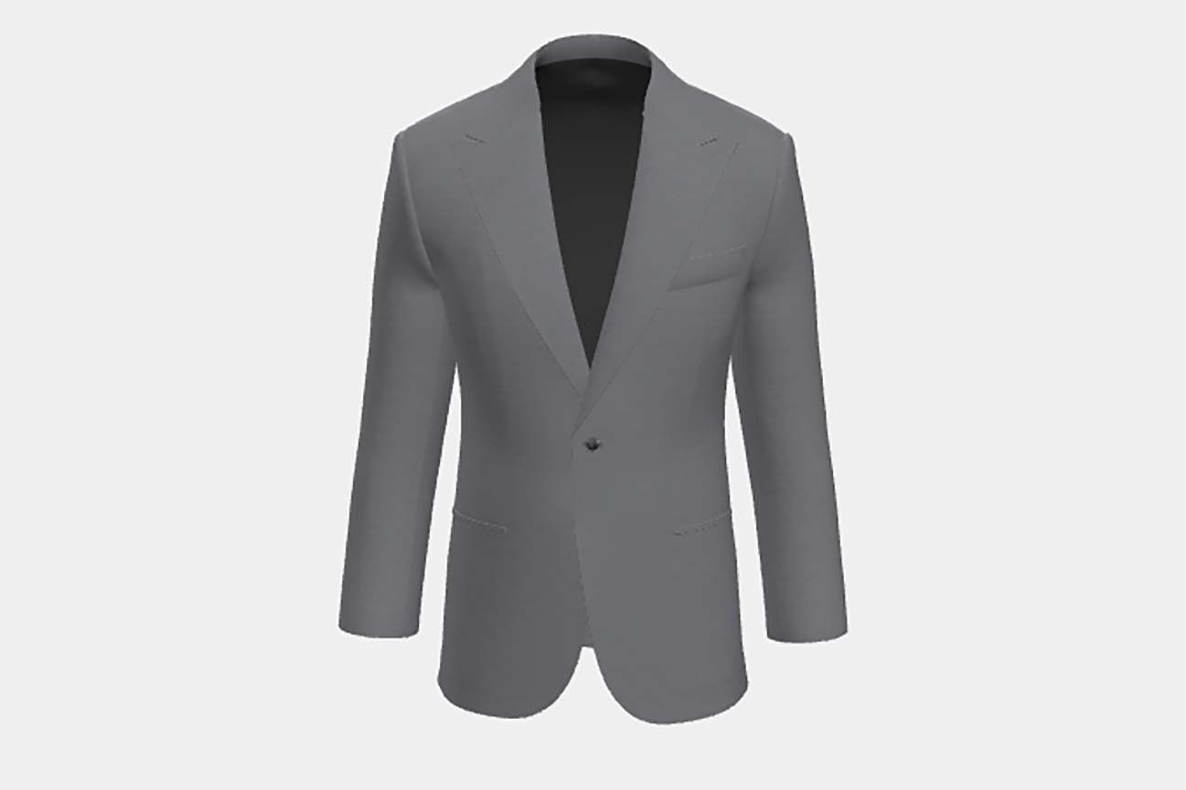 Veste tailleur en laine grise années 150 Loro Piana