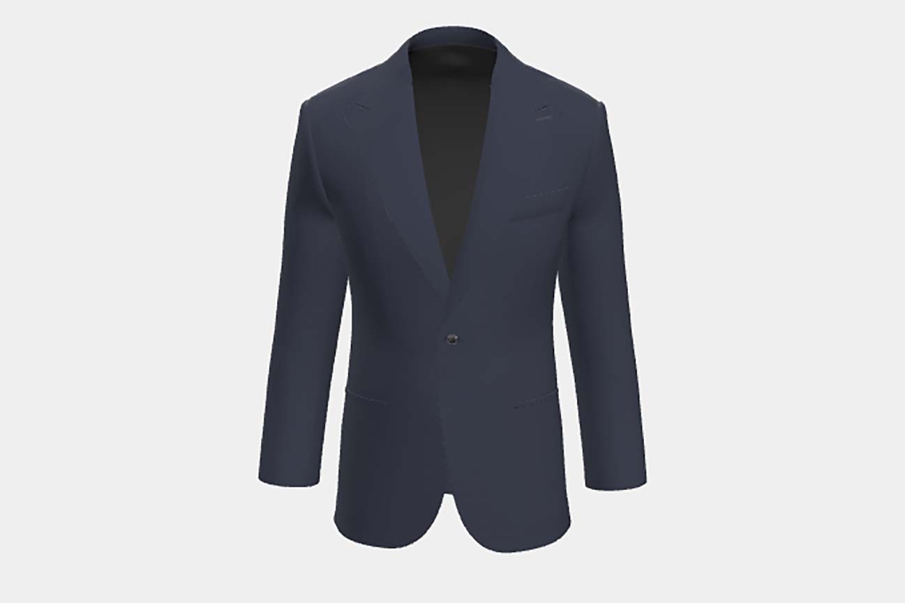 Tailored wool and silk jacket 150s blue Caccioppoli