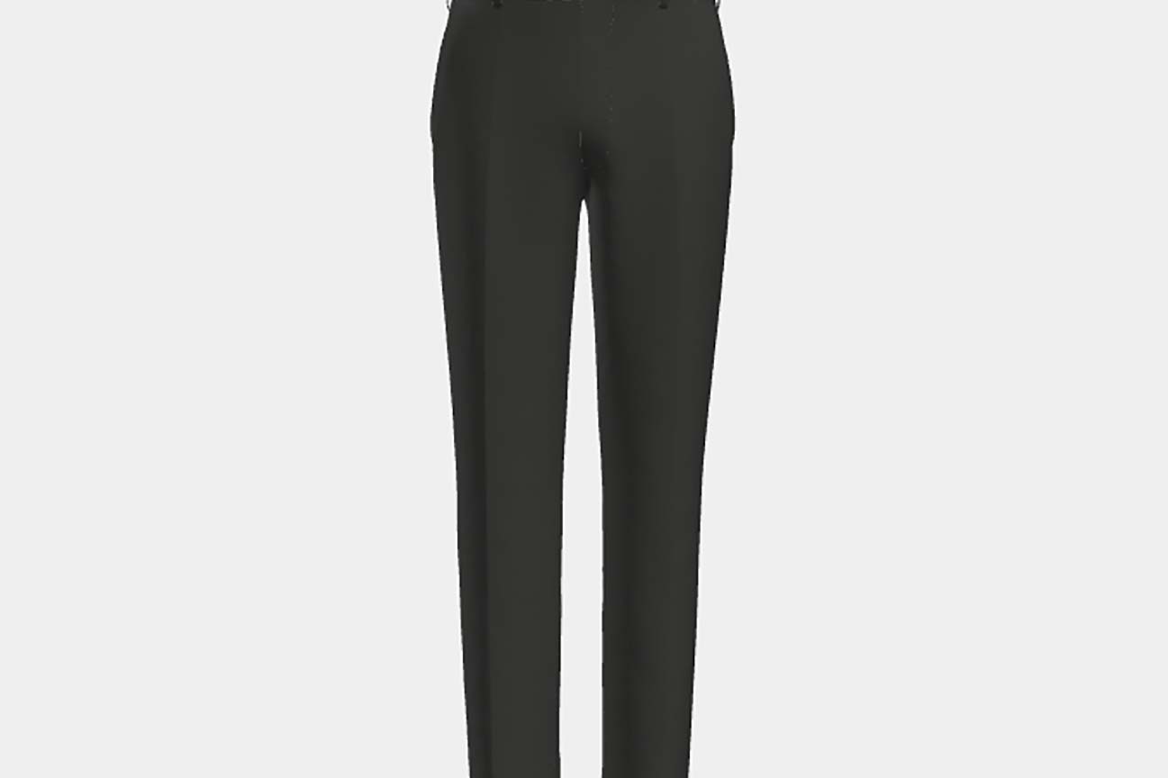 Pantalon tailleur en laine noire 110s Canonico