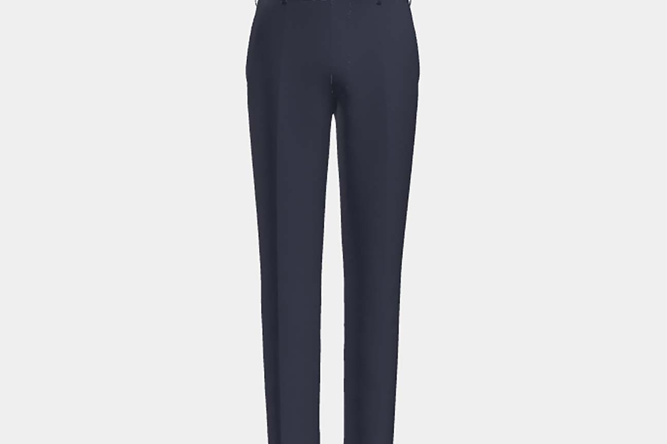 Pantalone su misura lana 130s blu Caccioppoli