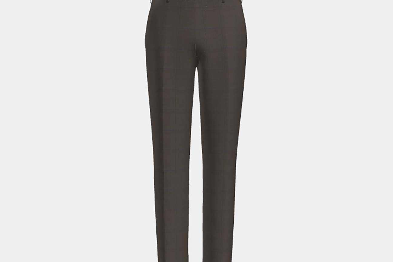 Pantalon en laine Prince de Galles des années 130 sur mesure en marron Caccioppoli