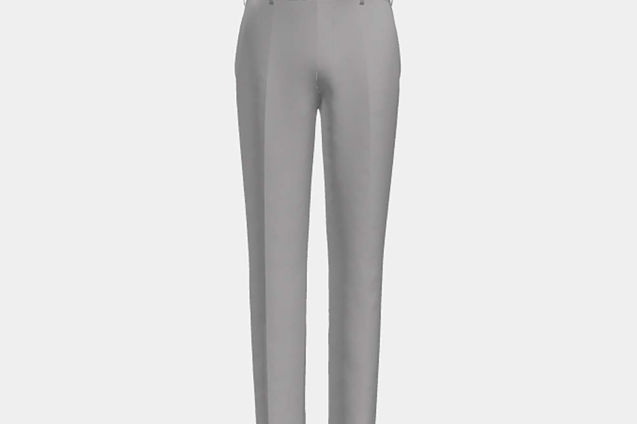 Pantalon tailleur en laine gris 110's Canonico