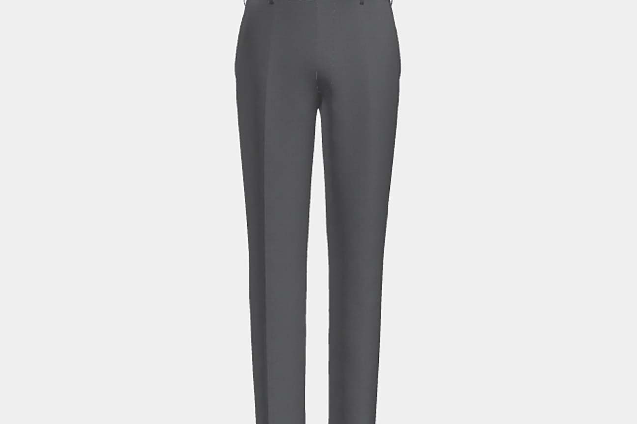 Bespoke 150s gray wool and silk trousers Caccioppoli