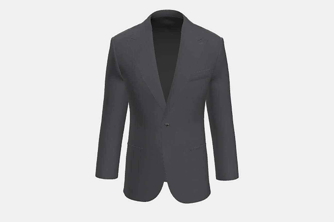 Gray pinstriped 130s wool tailored jacket Caccioppoli