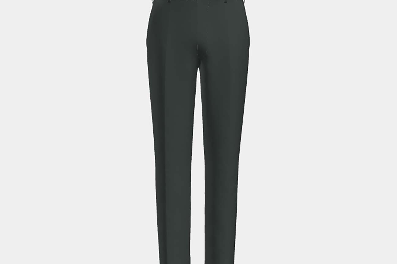 Pantalon sur mesure en laine vert années 130 Caccioppoli