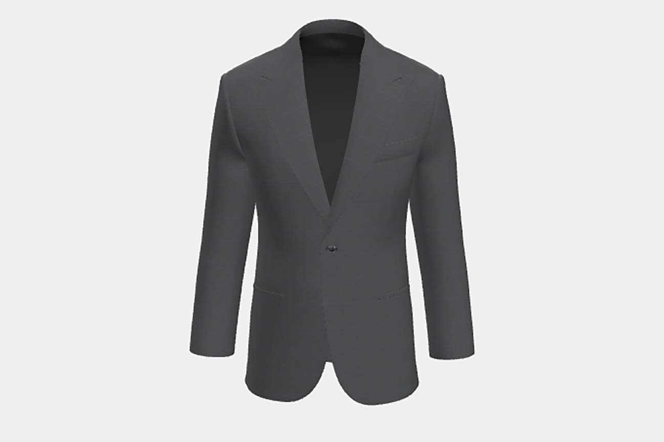 Tailored 130s wool jacket with gray window Caccioppoli