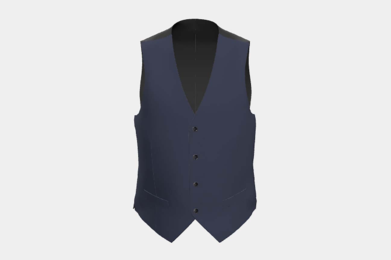 Canonico blue 120s wool tailored vest