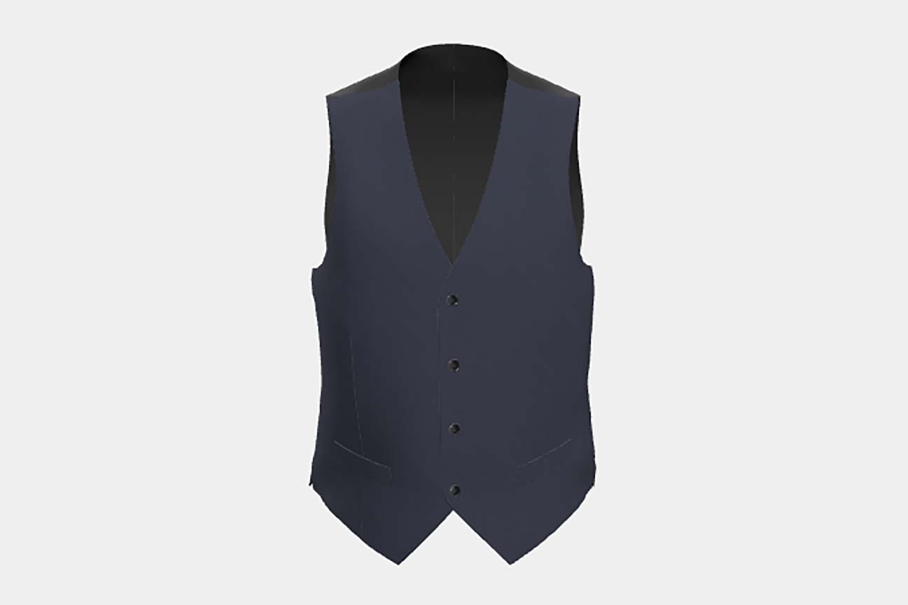 Tailored 130s wool waistcoat with blue pinstripe Caccioppoli