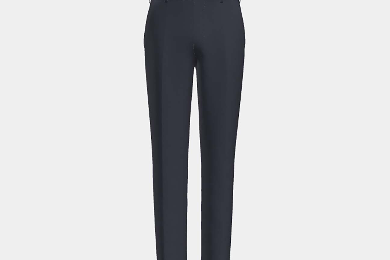 Pantalone su misura lana 130s finestrato blu Caccioppoli