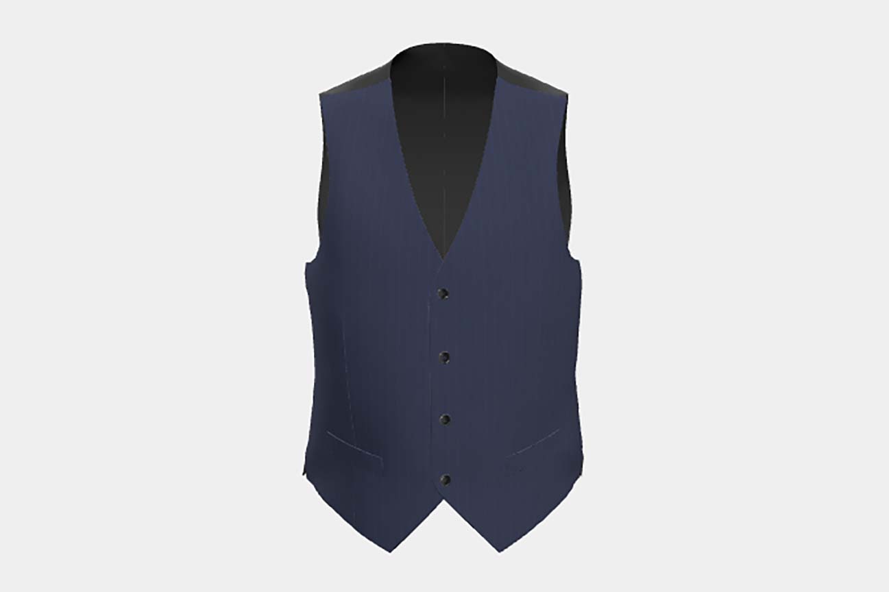 Tailored 130s wool waistcoat with blue pinstripe Caccioppoli