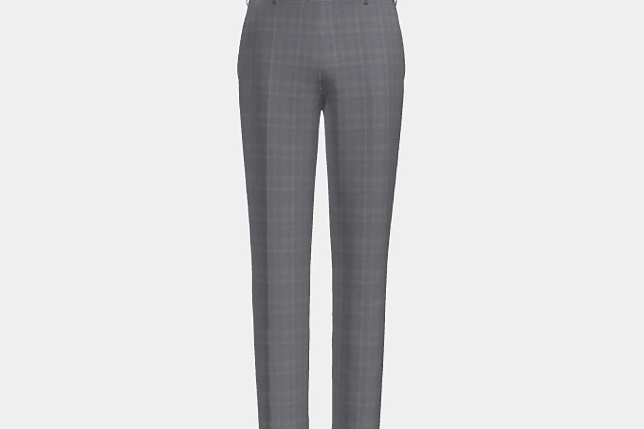 Pantalon sur mesure en laine et soie gris années 150 Caccioppoli