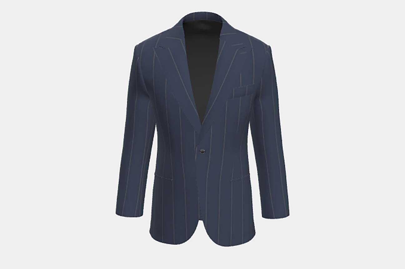Tailored blue pinstripe 130s wool jacket Caccioppoli
