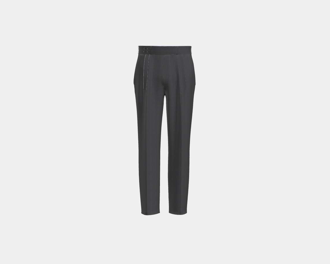 Canonico gray 110s wool tailored trousers with band