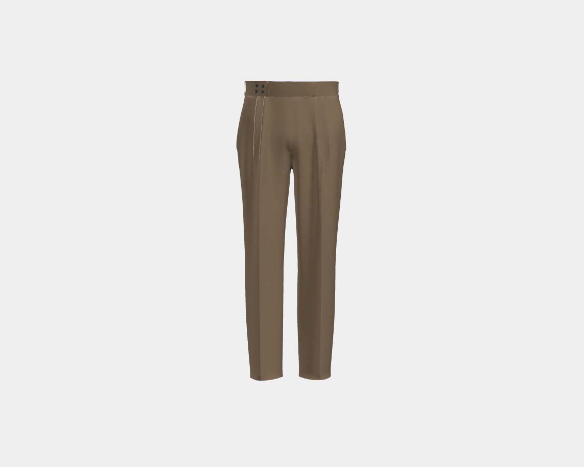 Beige 130s wool tailored trousers with band Caccioppoli