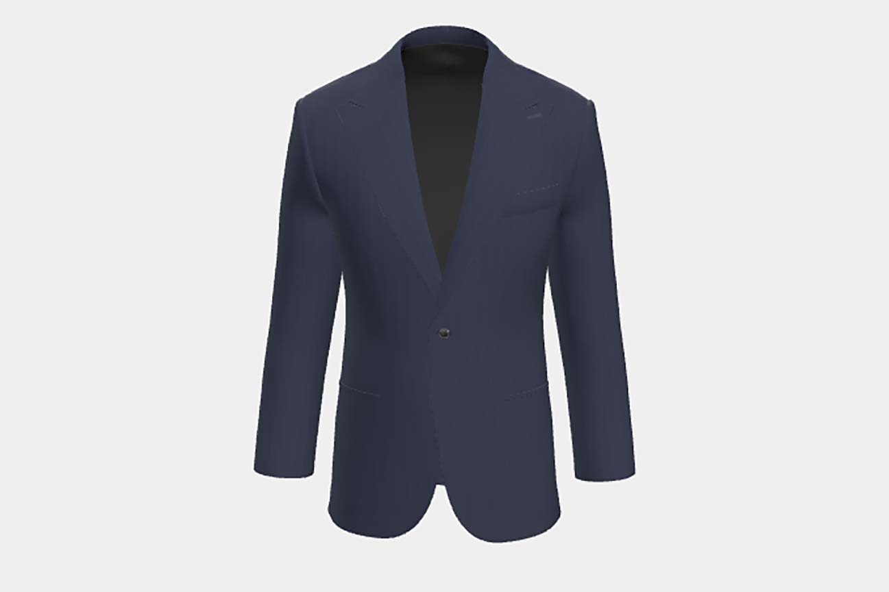 Solaro 150s blue tailored wool and silk jacket Caccioppoli