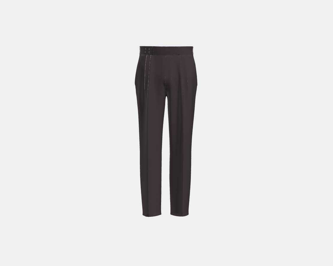 Pantalone con fascia su misura lana 130s viola Caccioppoli