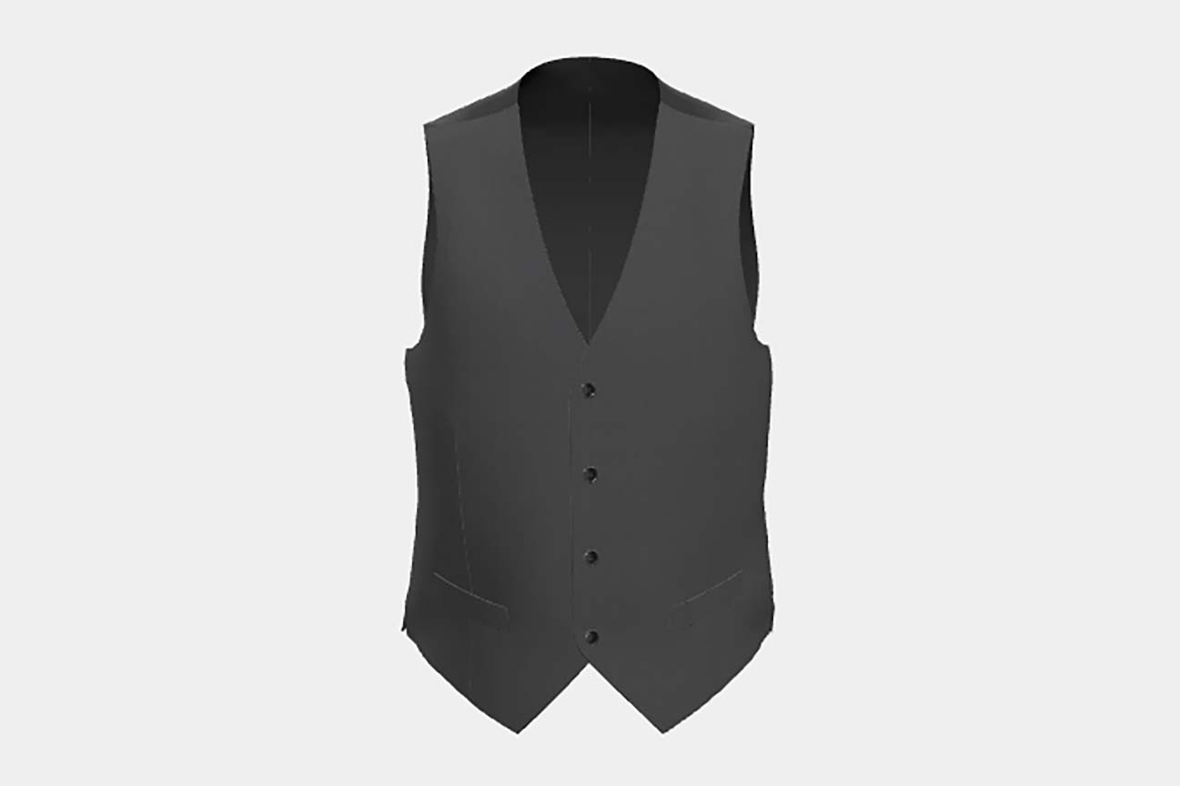 Made to measure 150s gray wool and silk waistcoat Caccioppoli