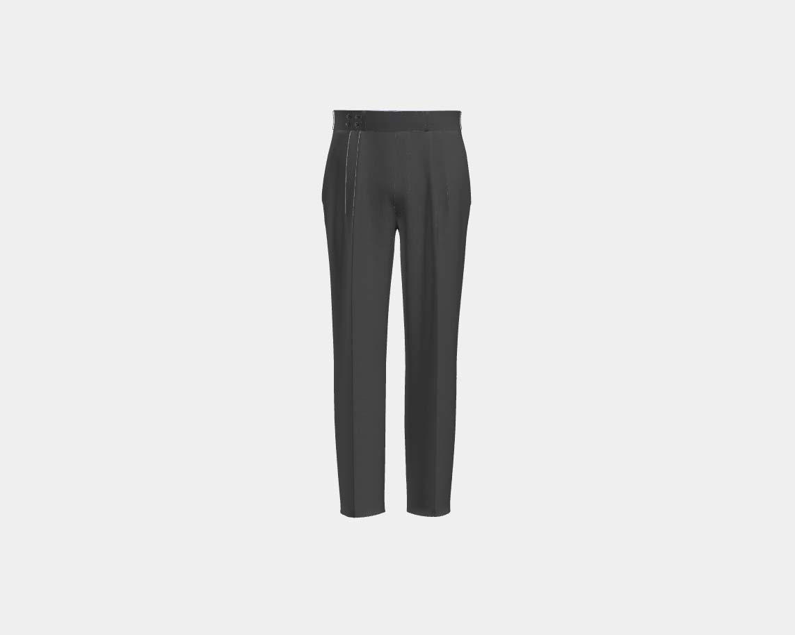 Tailored trousers with band in 130s hopsack wool in gray Caccioppoli