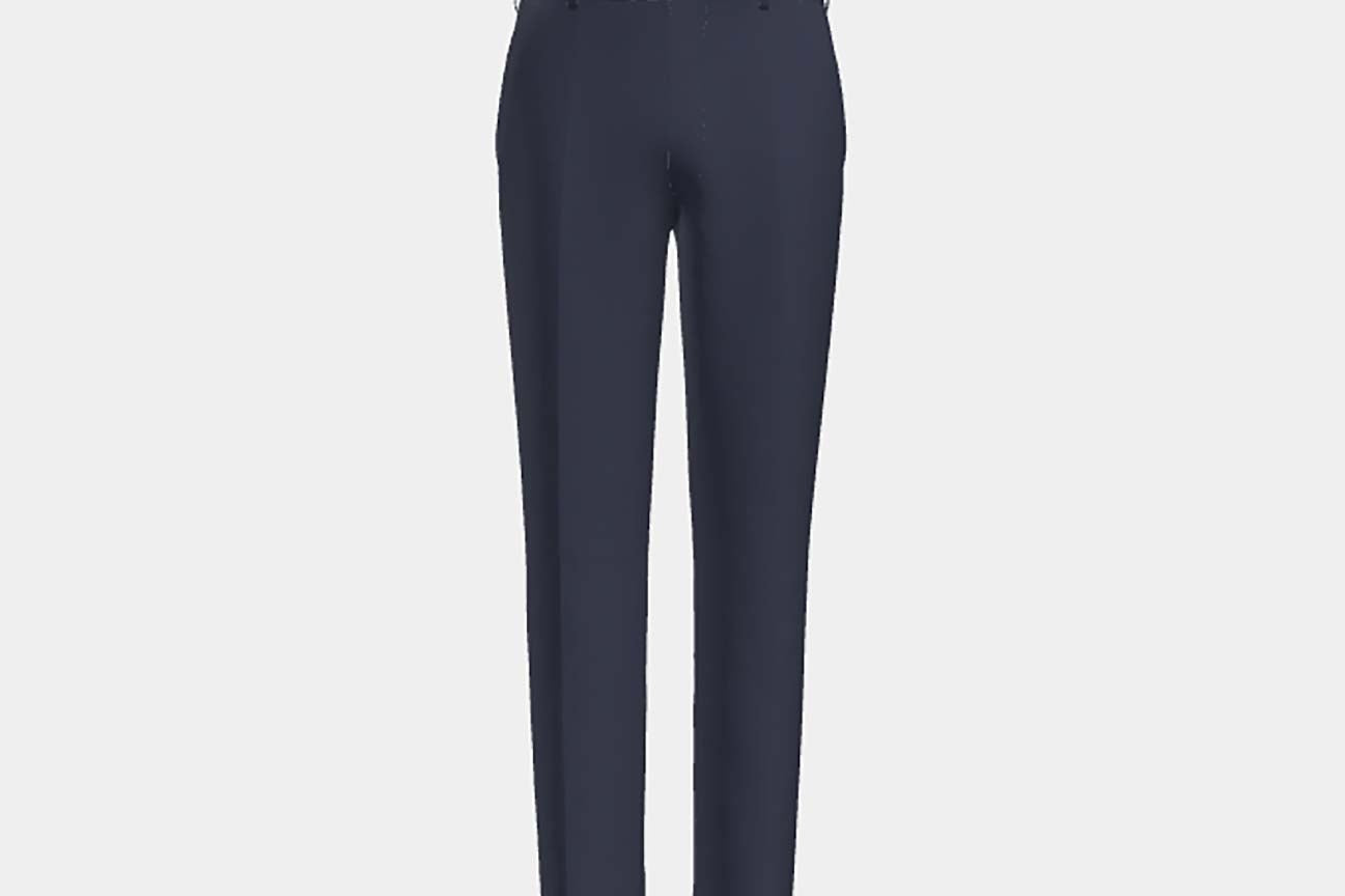 Made-to-measure solaro 130s wool trousers in blue Caccioppoli