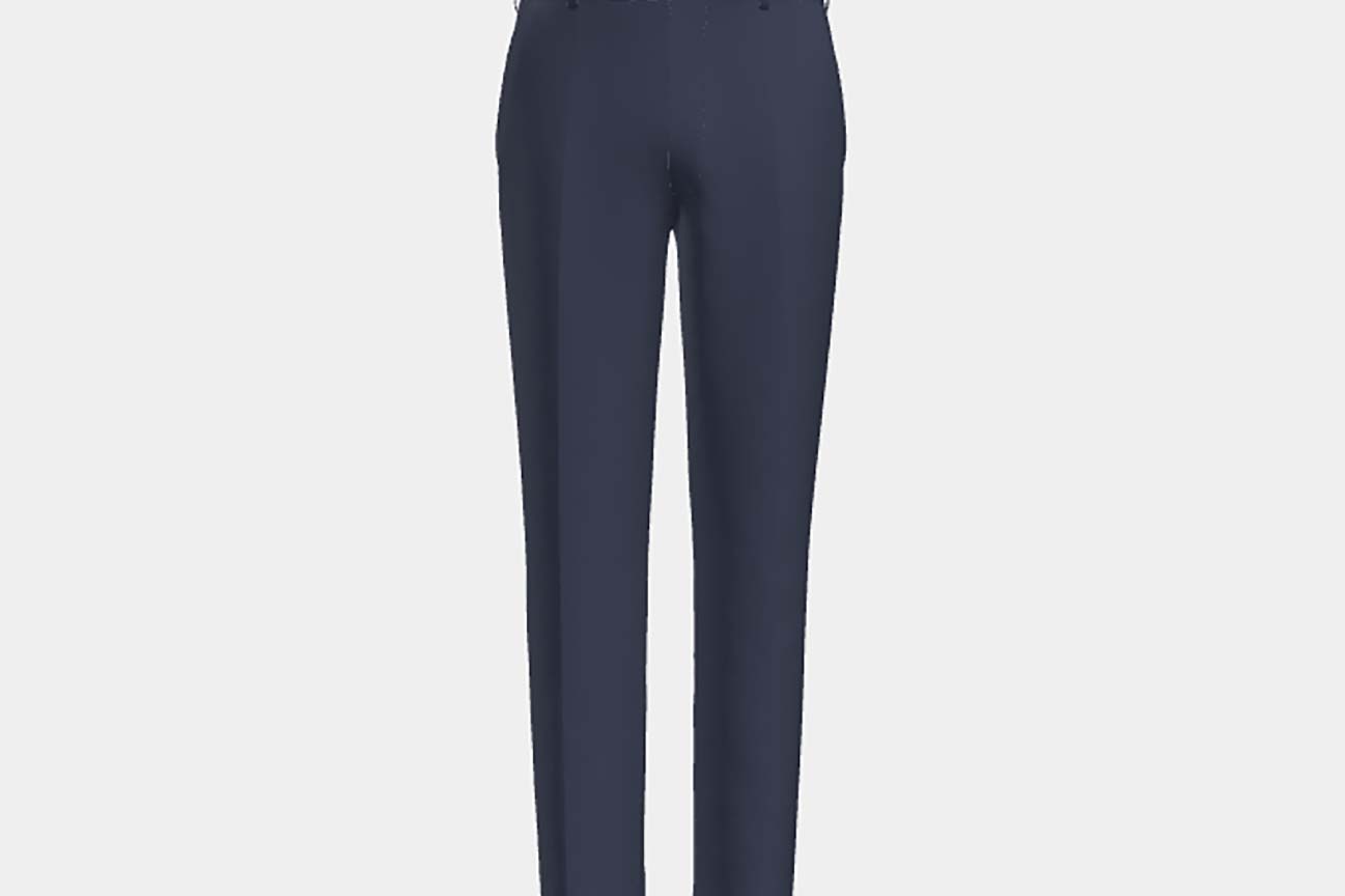 Pantalon tailleur en laine 110s bleu Canonico
