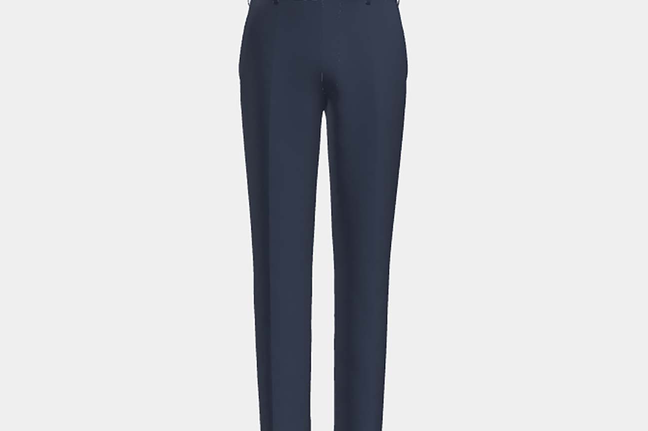 Pantalone su misura lana 130s blu Caccioppoli