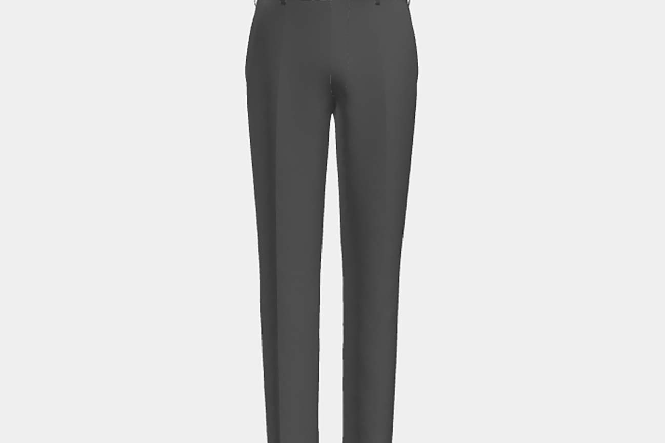 Pantalon tailleur en laine gris années 120 Canonico