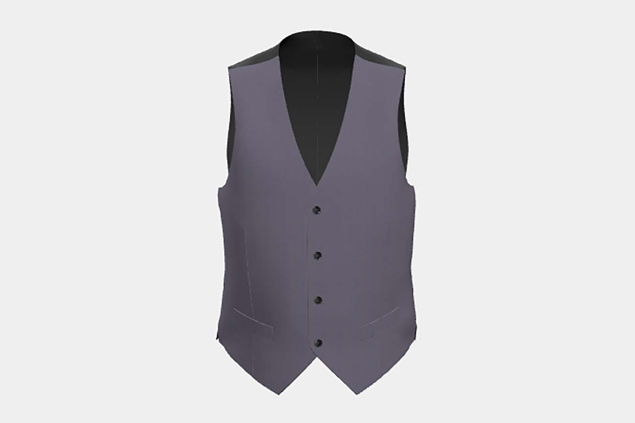 Gilet en laine et soie violet des années 150 sur mesure Caccioppoli