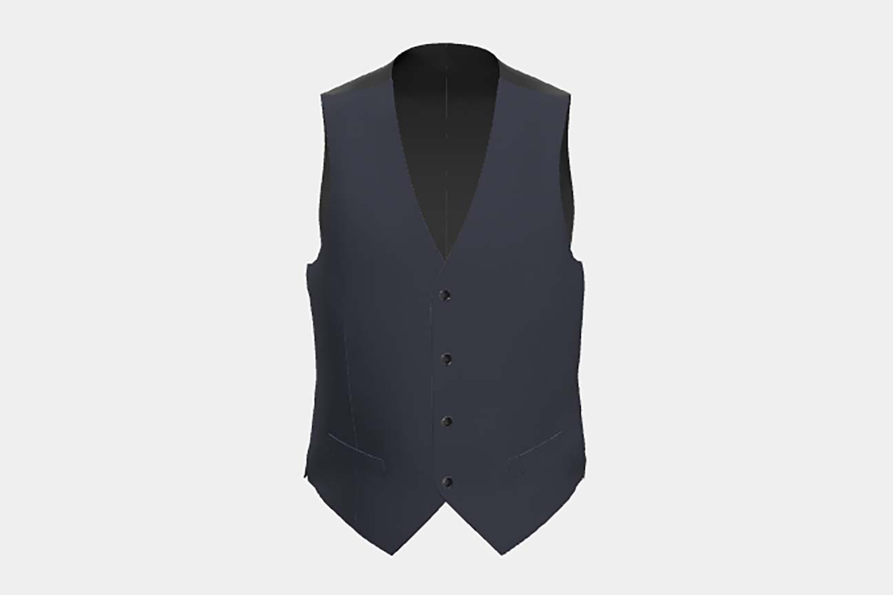 Gilet en laine sur mesure des années 130 avec fenêtre bleue Caccioppoli