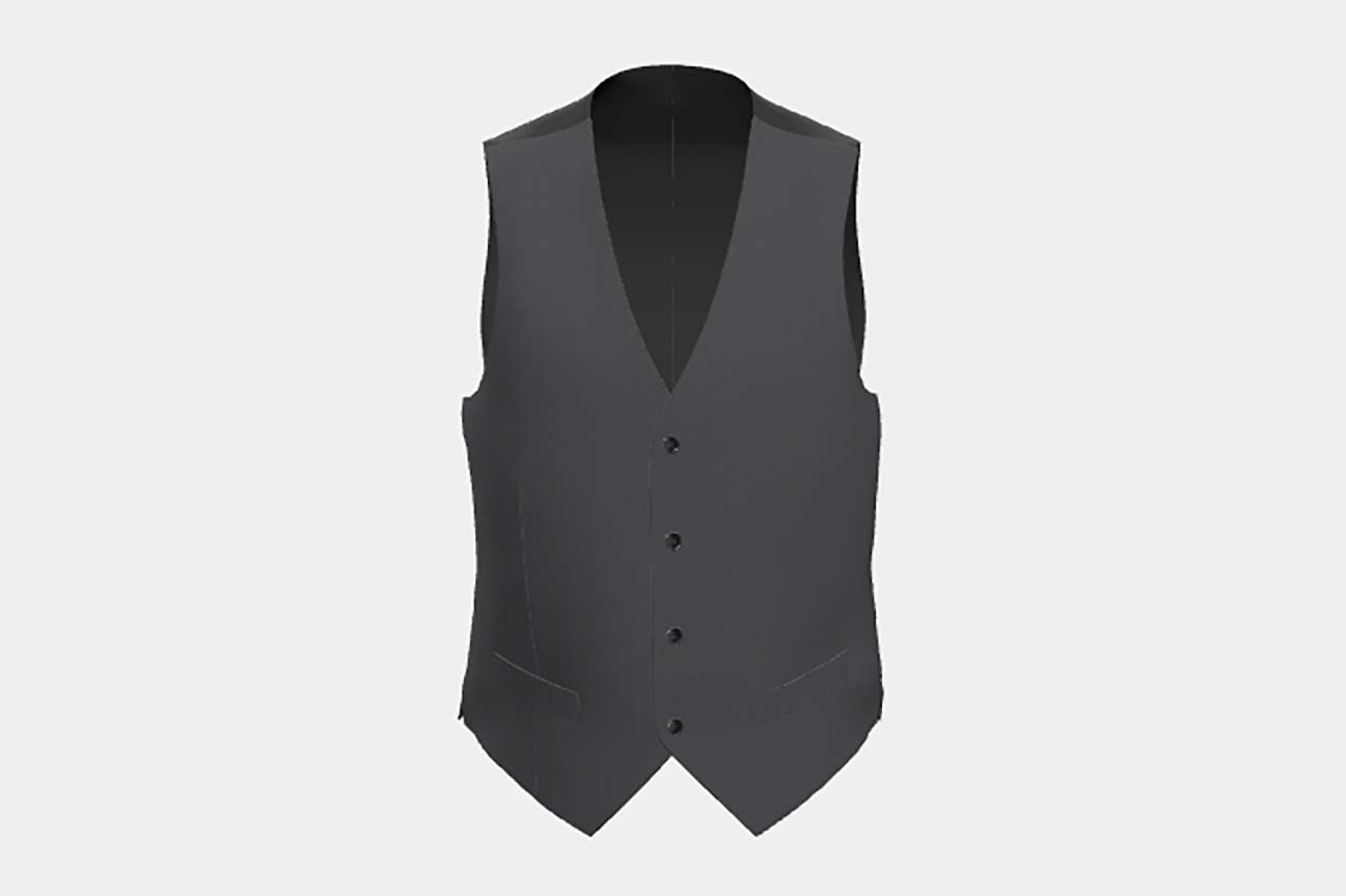 Bespoke 130s gray pinstriped wool vest Caccioppoli