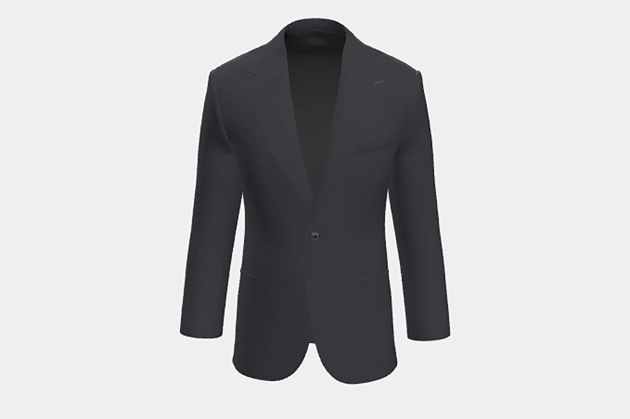 Veste tailleur en laine bleue 110s Canonico