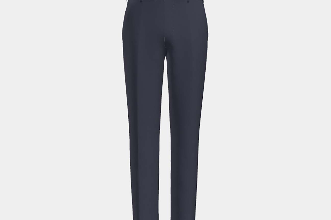 Pantalon tailleur en laine bleu années 120 Canonico