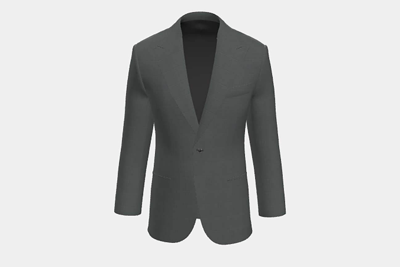 Veste tailleur en laine Prince de Galles années 130 verte Caccioppoli