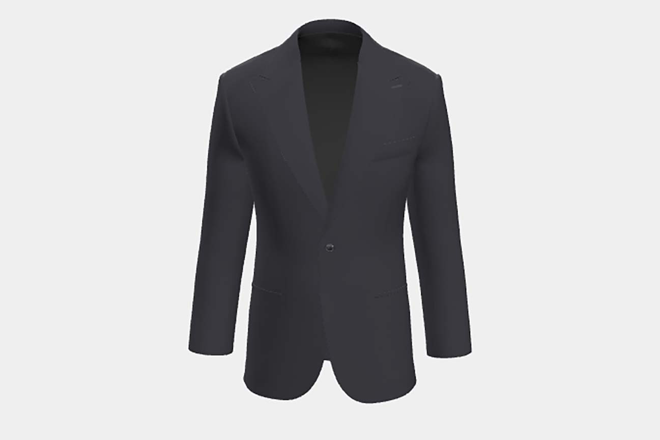 Veste tailleur en laine bleue années 150 Loro Piana
