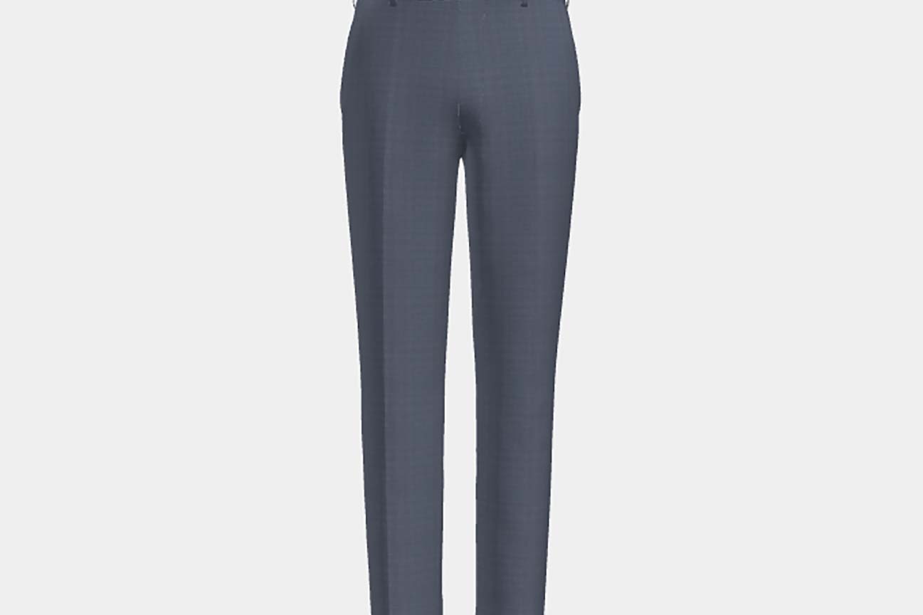 Pantalon tailleur en laine et soie bleu clair années 150 Caccioppoli