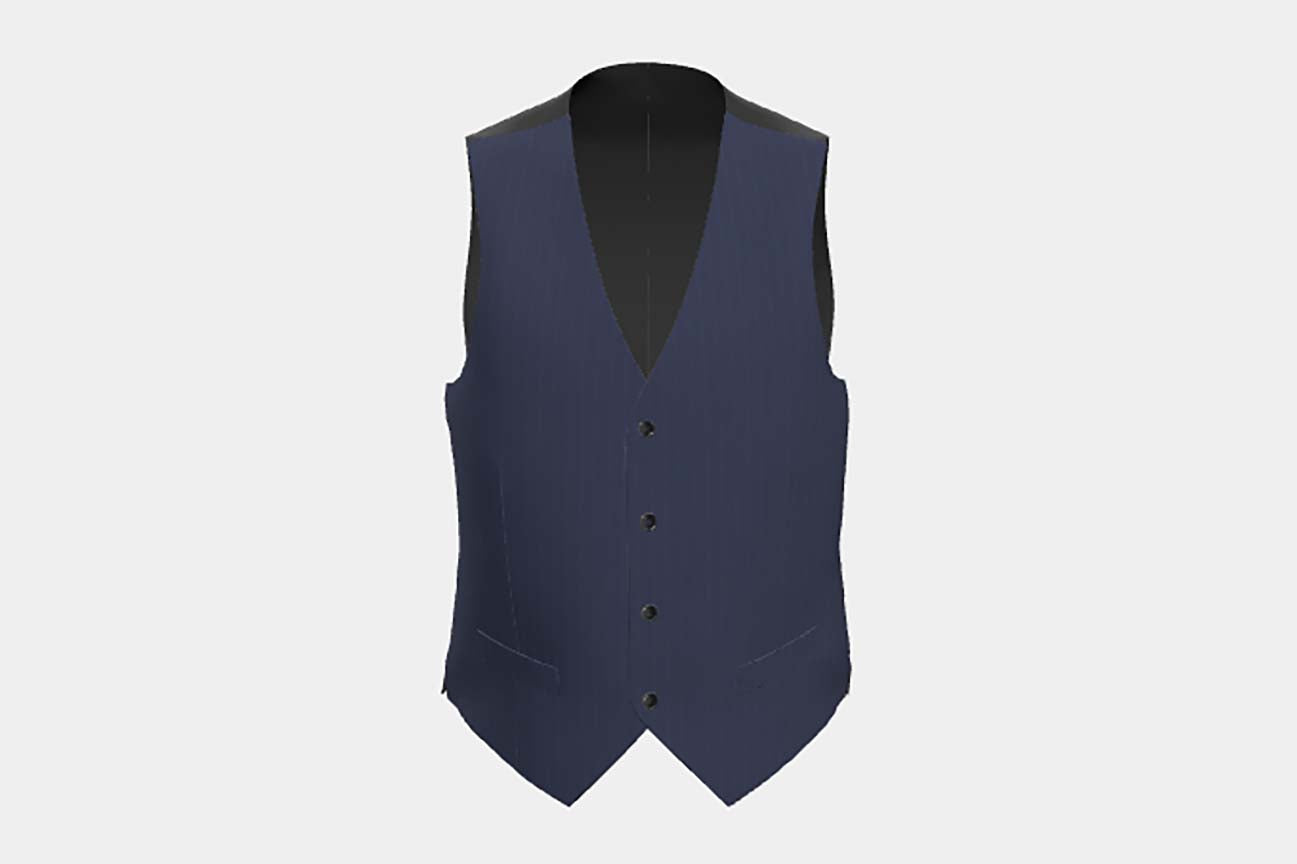 Tailored 130s wool waistcoat with blue pinstripe Caccioppoli