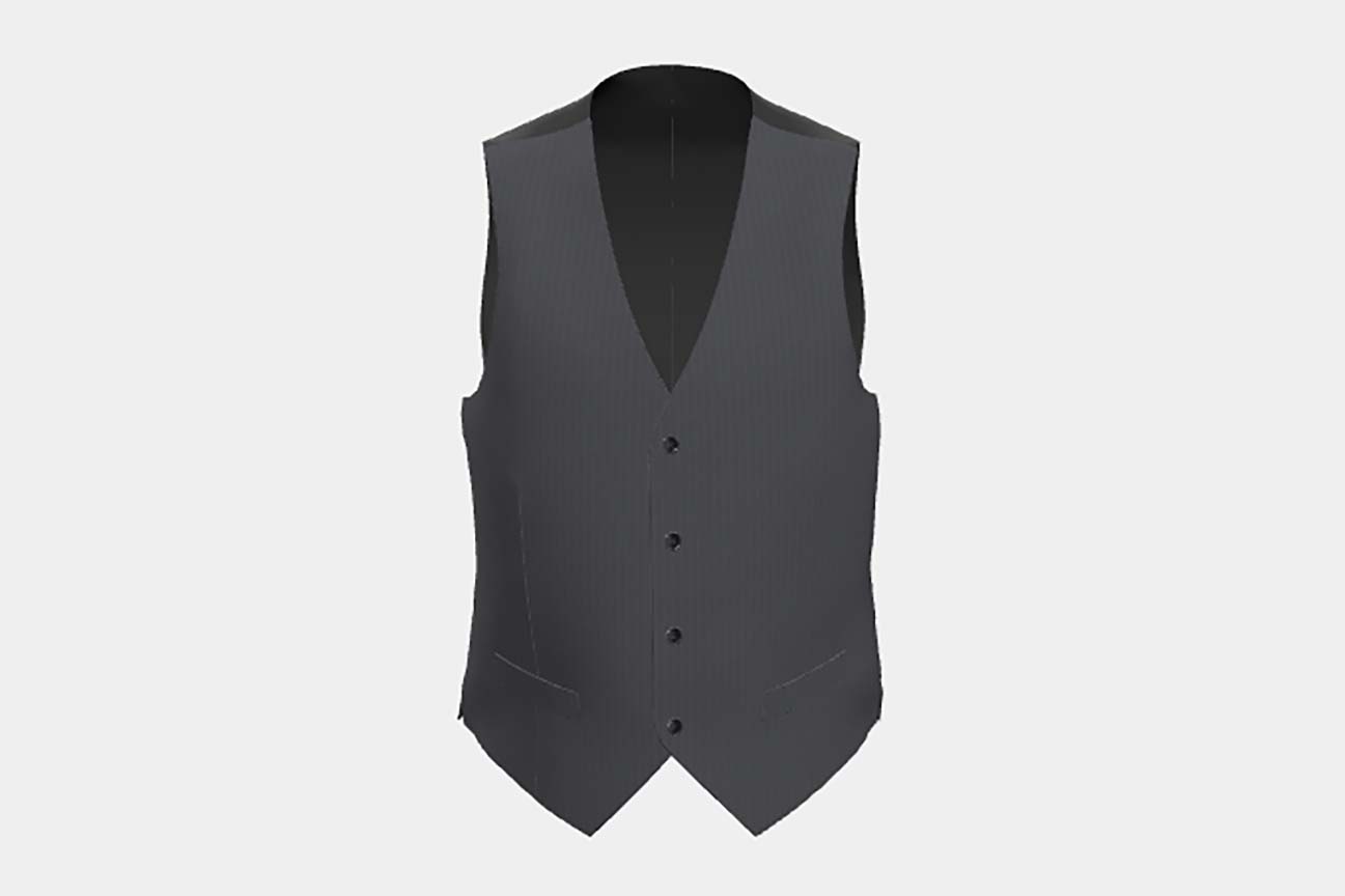Bespoke 130s gray pinstriped wool vest Caccioppoli