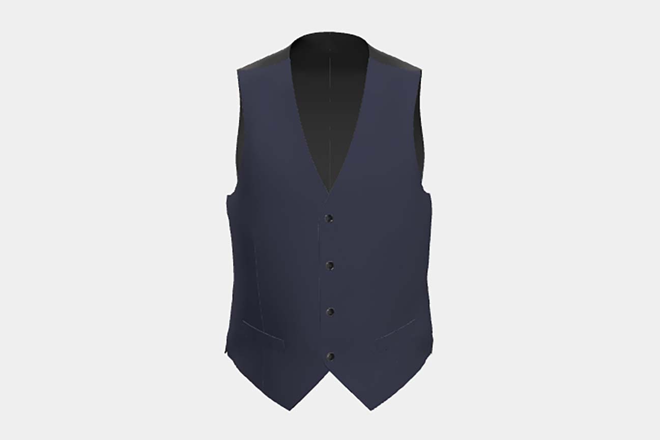 Loro Piana blue 150s wool tailor-made waistcoat