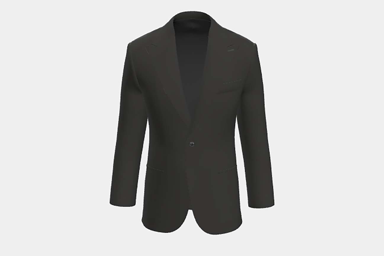 Canonico black 120s tailored wool and silk jacket