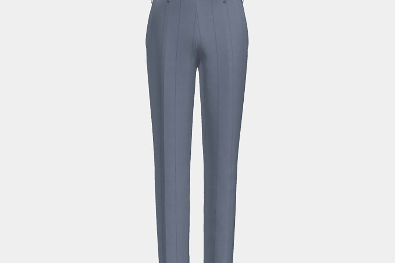 Tailored light blue pinstripe 130s wool trousers Caccioppoli