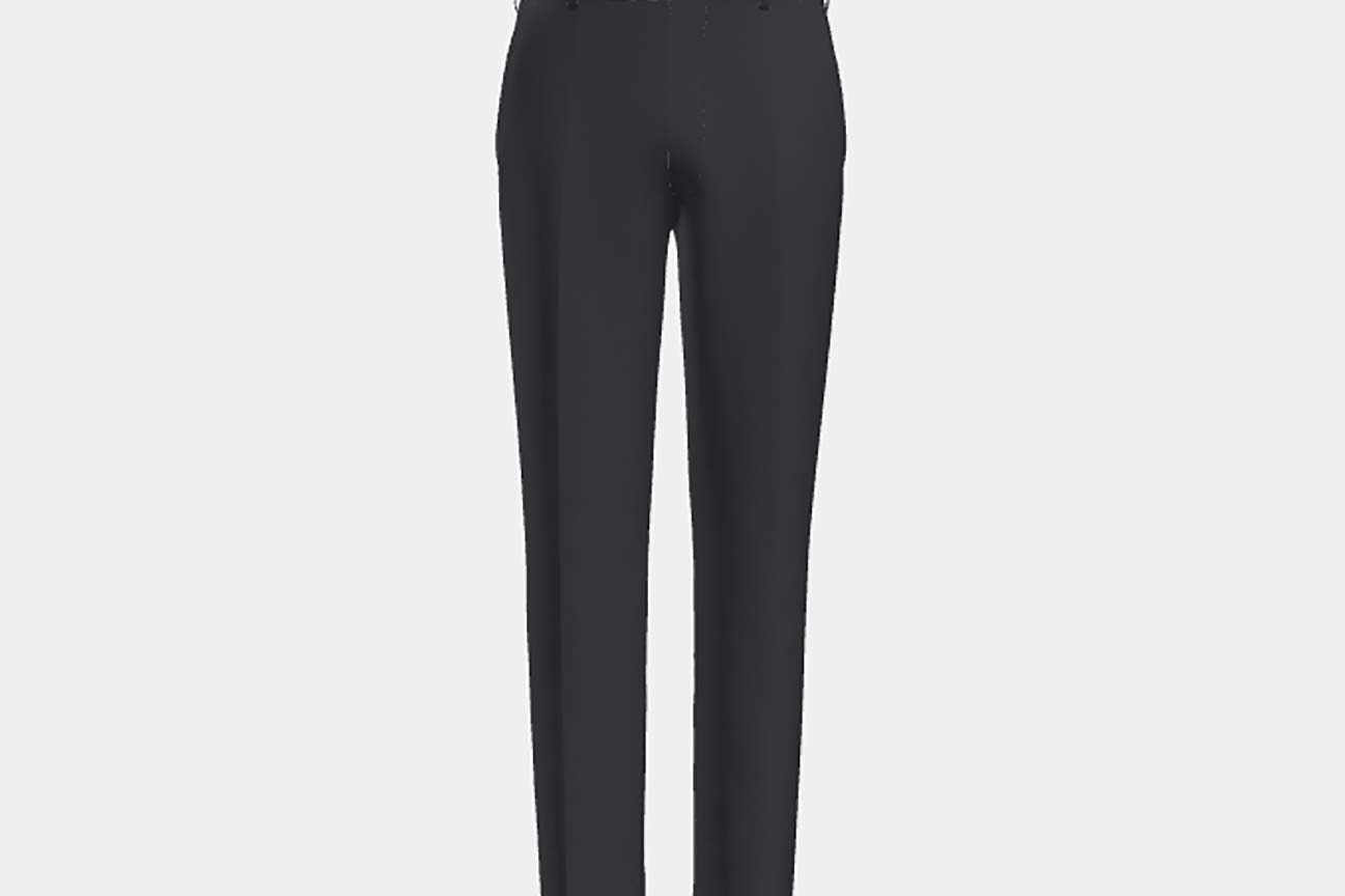 Pantalon tailleur en laine bleu années 120 Canonico