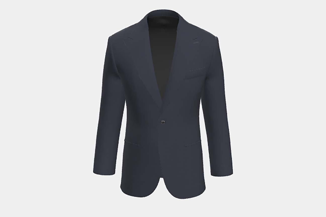 Tailored wool and silk jacket 150s blue Caccioppoli