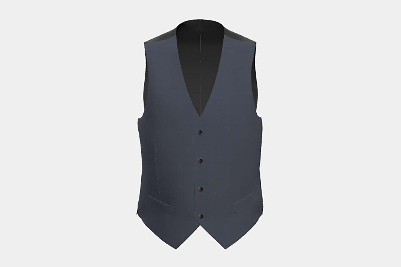 Loro Piana blue 150s wool tailor-made waistcoat
