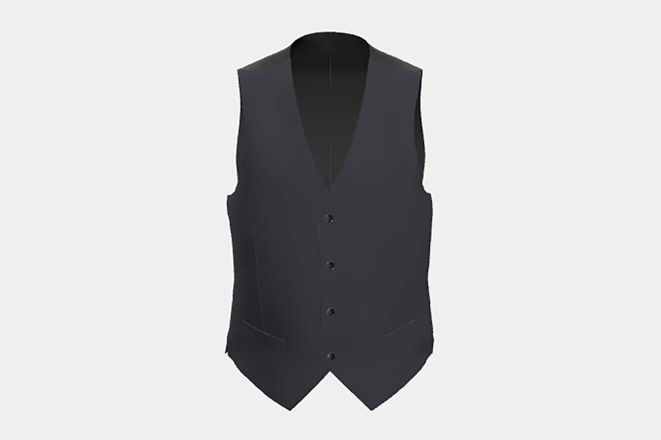 Loro Piana blue 150s wool tailor-made waistcoat