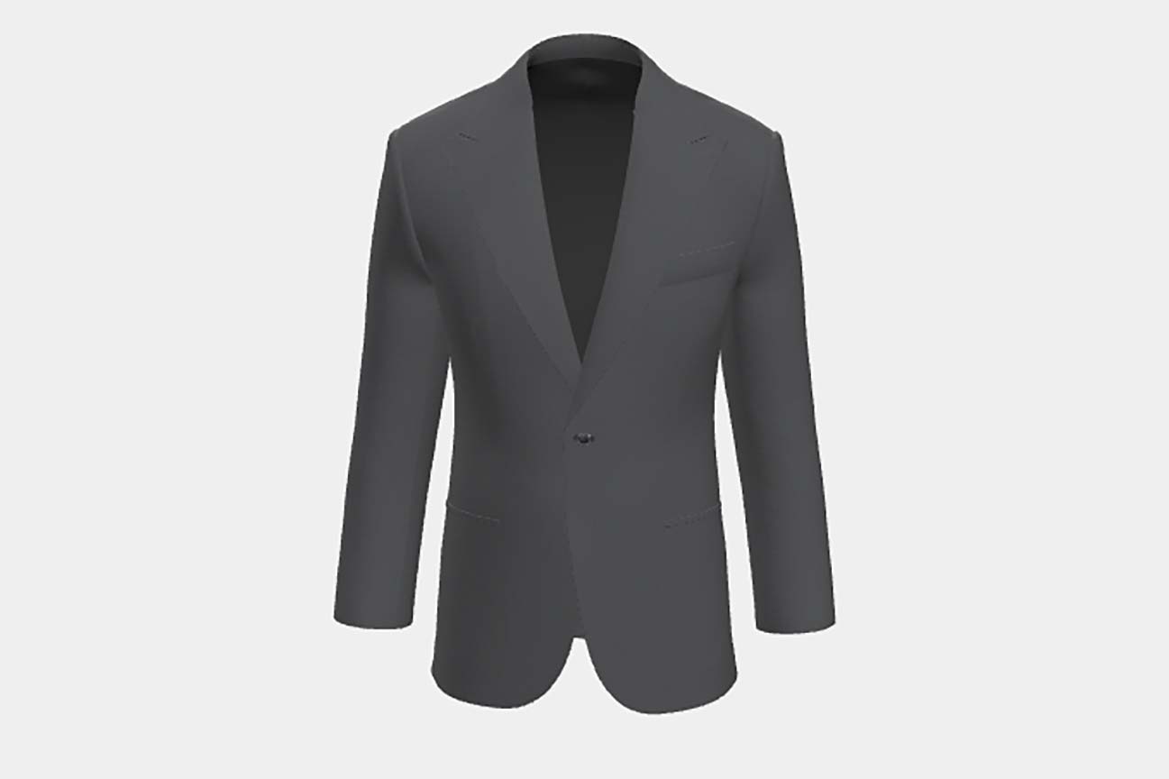 Tailored jacket in gray 130s wool Caccioppoli