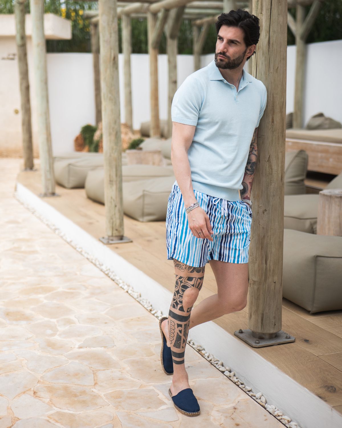 Stripe - costume da bagno fantasia azzurra