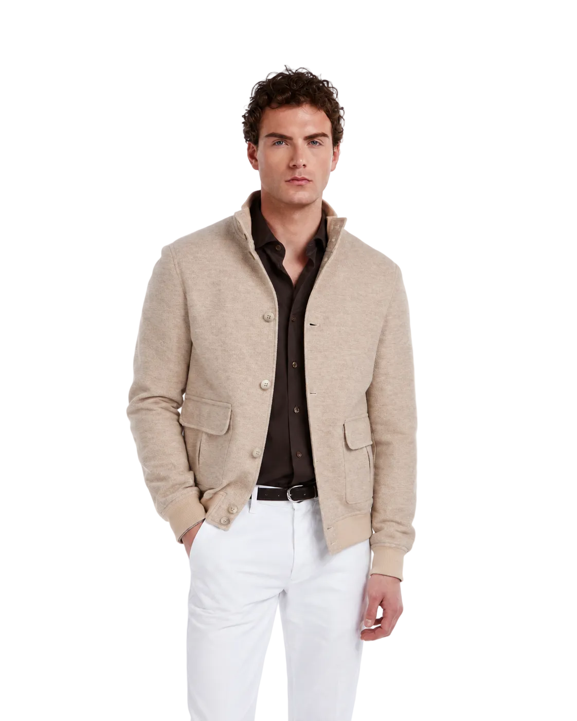 Bomber Trieste beige in cotone
