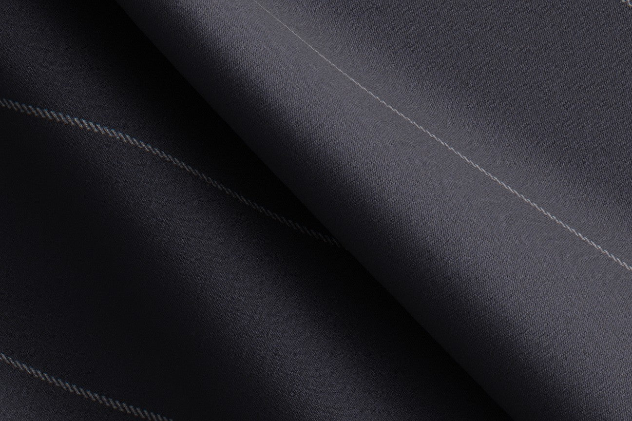 Caccioppoli blue 150s wool and silk tailored trousers with band