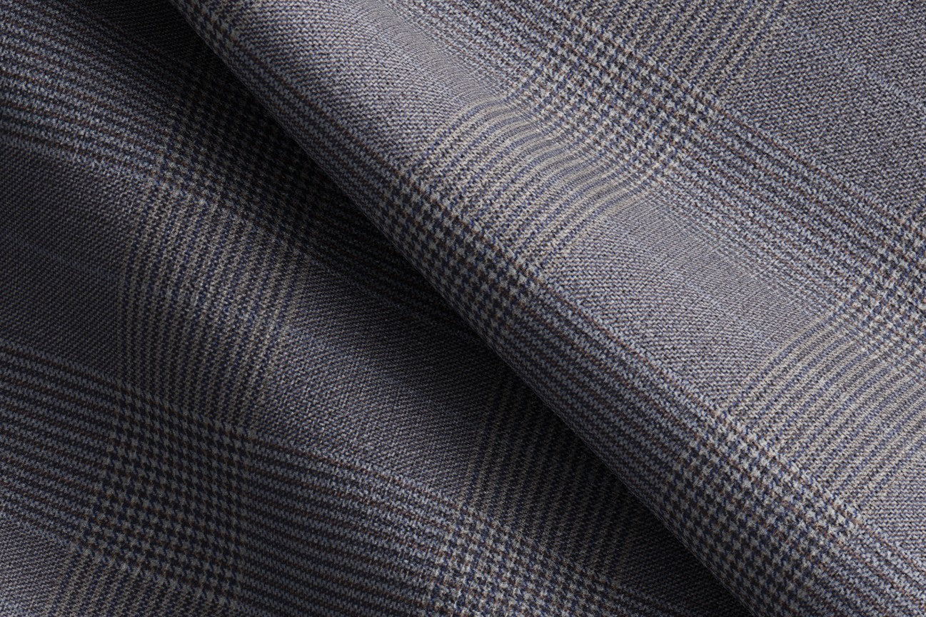 Bespoke 150s gray wool and silk trousers Caccioppoli