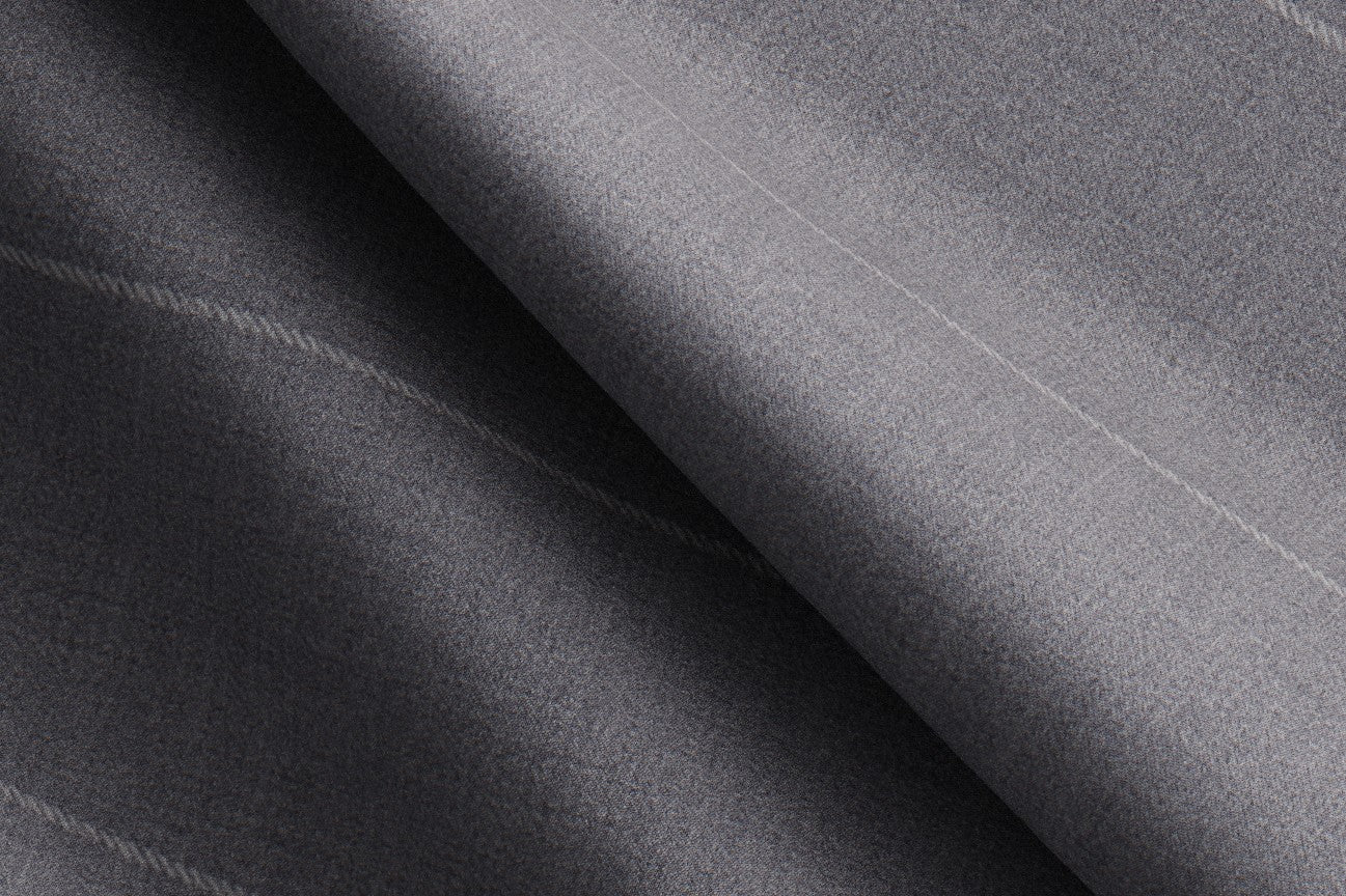 Bespoke 150s gray wool and silk trousers Caccioppoli